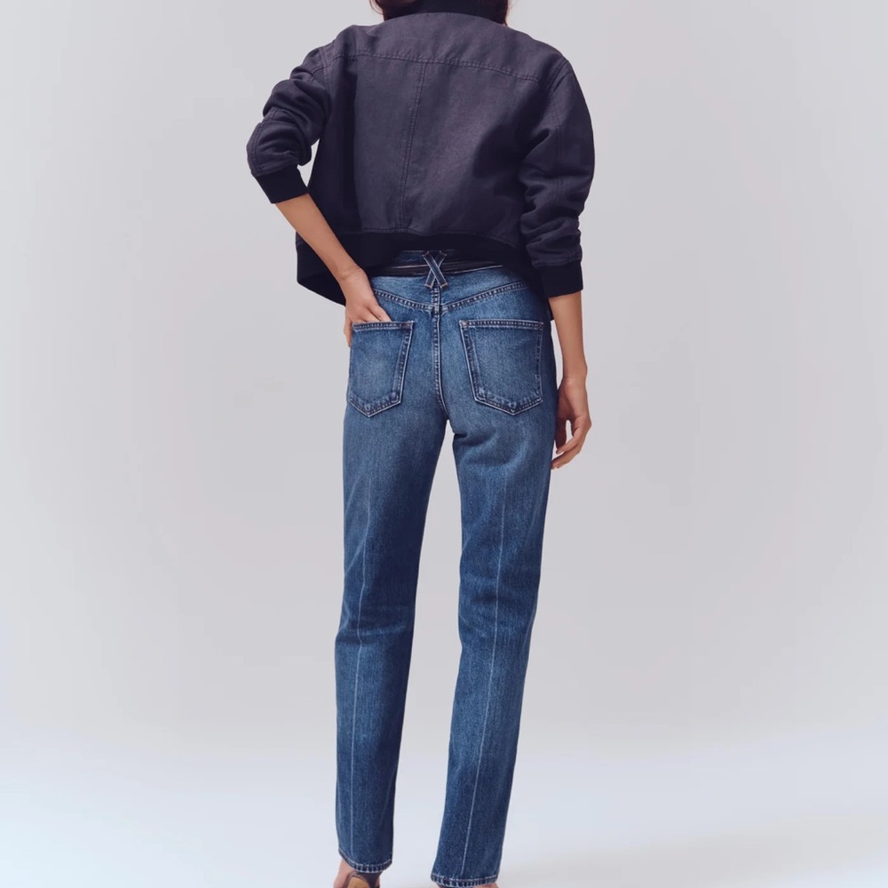 Alex Mill Carla High Rise Straight Denim Jeans - Vintage Dark Indigo - Picture 4 of 8